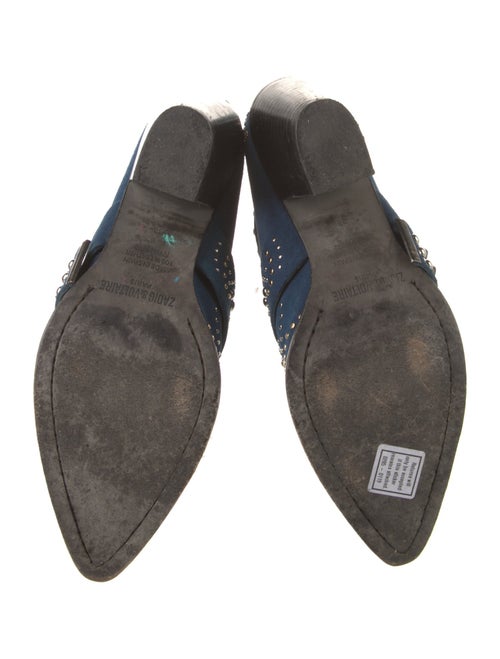 Zadig & Voltaire Suede Crystal Embellishments Western Boots