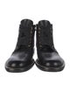 Zadig & Voltaire Leather Chain-Link Accents Combat Boots