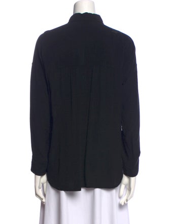 Zadig & Voltaire Mock Neck Long Sleeve Button-Up Top