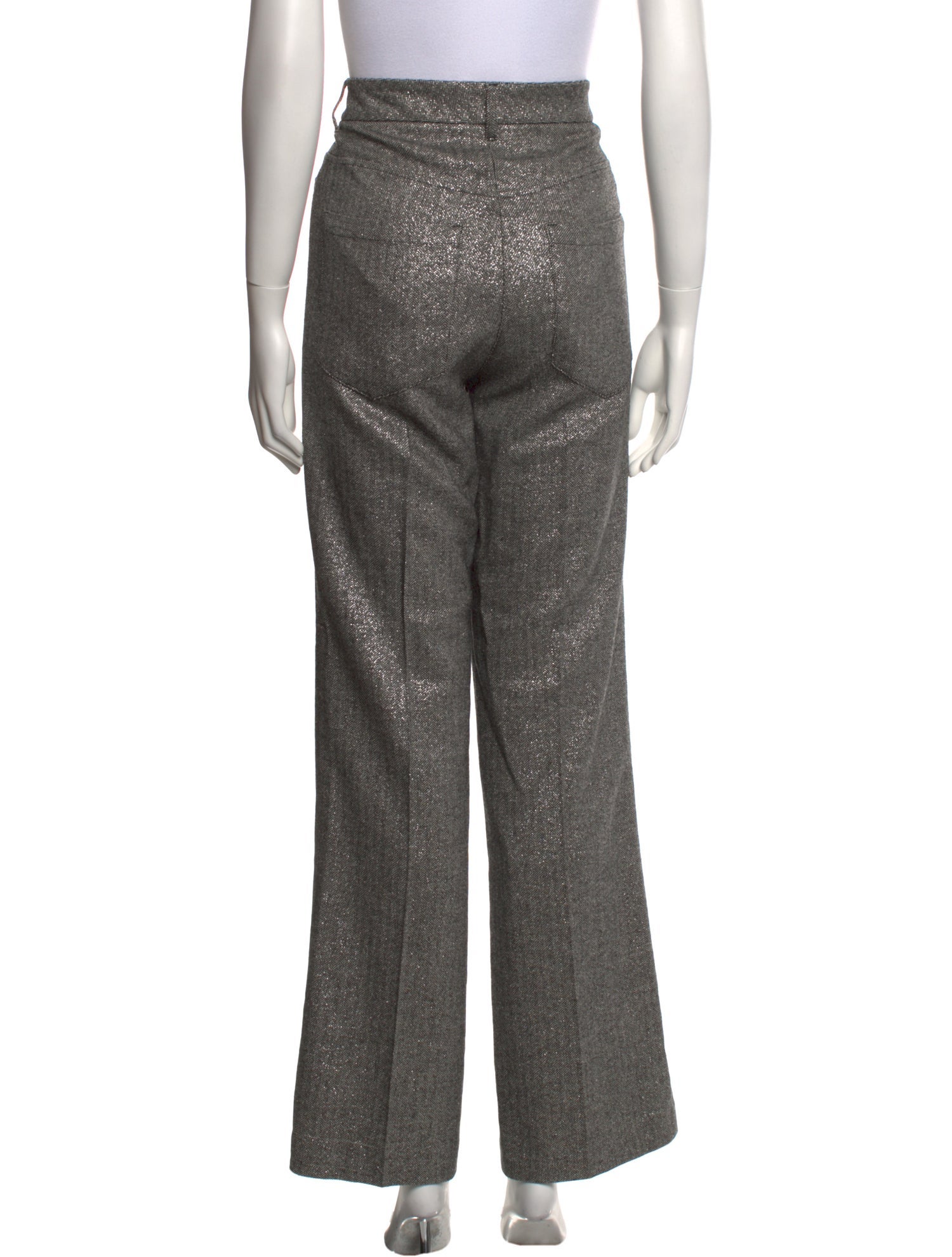 Zadig & Voltaire Wide Leg Pants Grey High-Rise Crystal