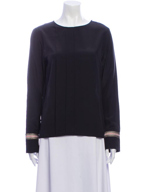 Zeus + Dione Silk Scoop Neck Sweatshirt Black