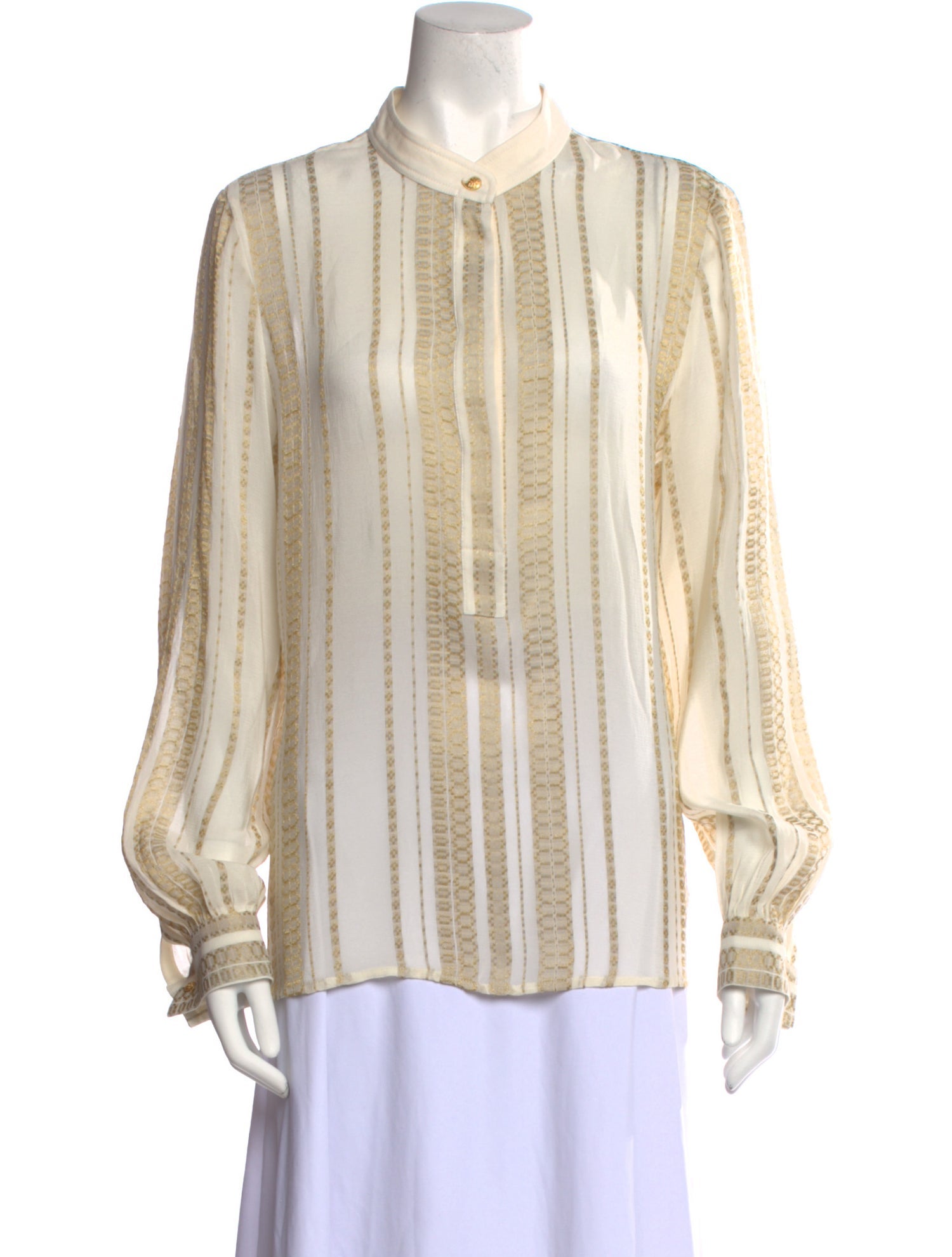 Zeus + Dione Silk Striped Blouse