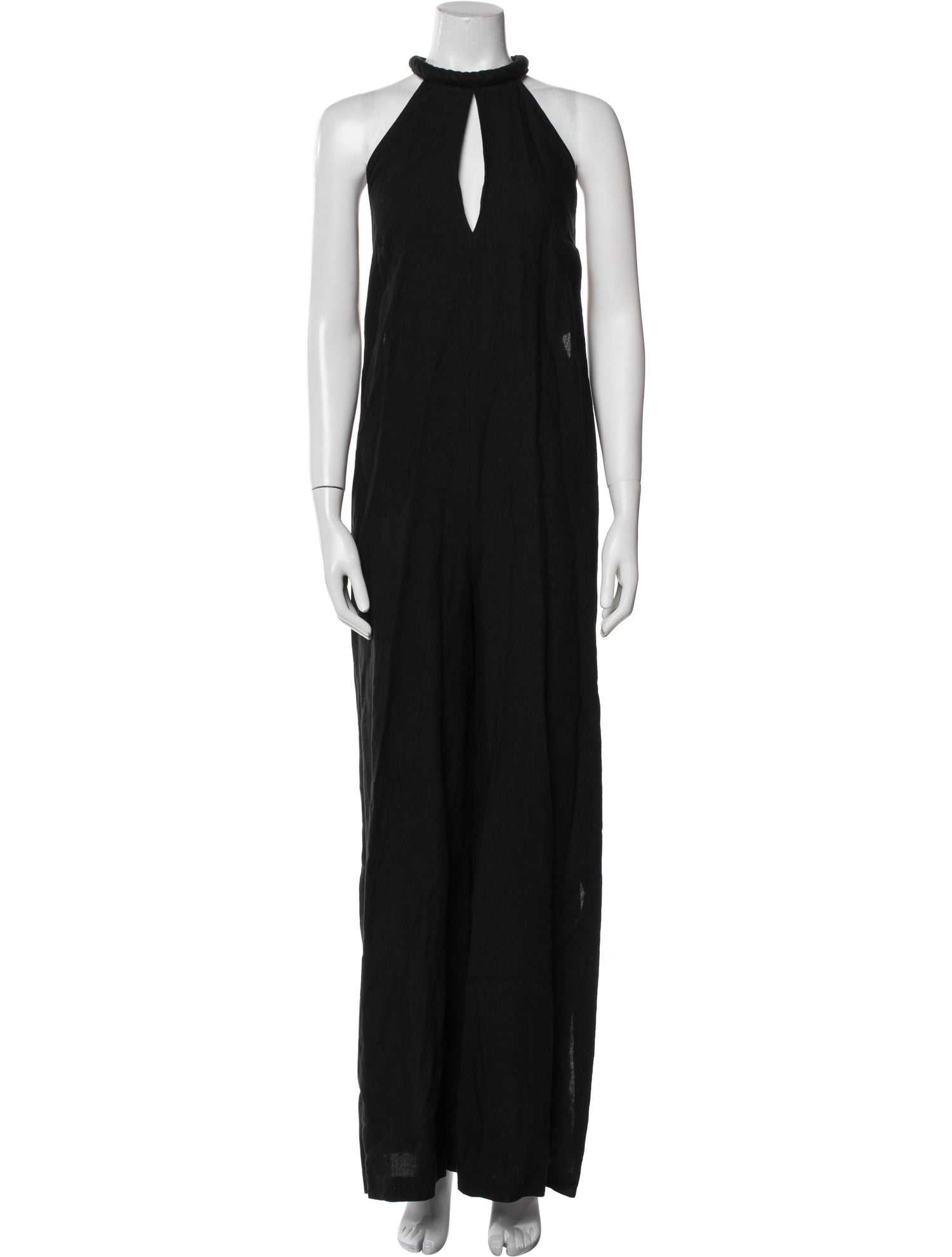 Zeus + Dione Linen Mock Neck Jumpsuit