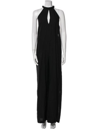 Zeus + Dione Linen Mock Neck Jumpsuit