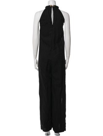 Zeus + Dione Linen Mock Neck Jumpsuit