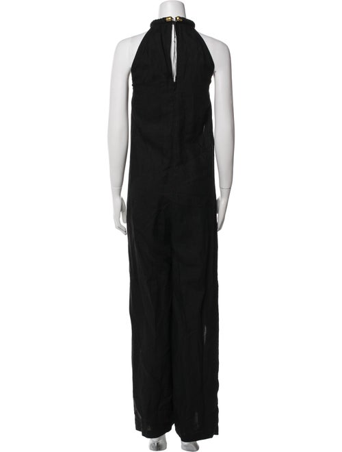 Zeus + Dione Linen Mock Neck Jumpsuit