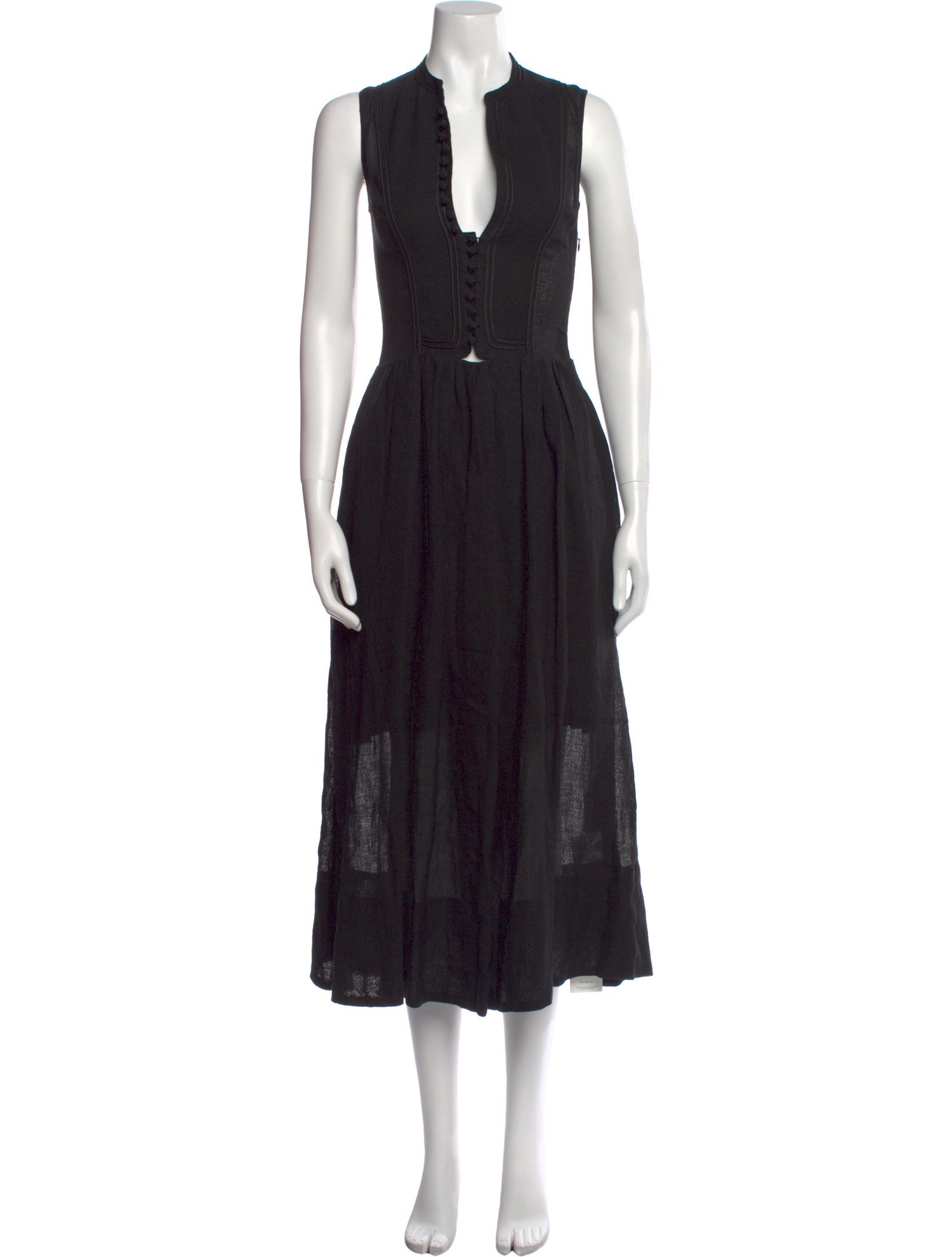 Zeus + Dione Linen Midi Length Dress