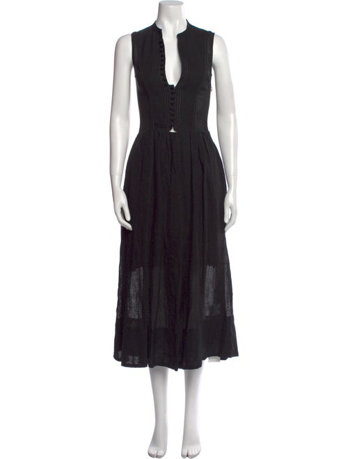 Zeus + Dione Linen Midi Length Dress