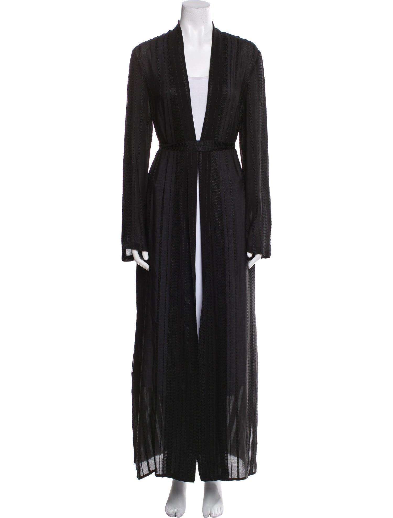 Zeus + Dione Silk Ruffle Embellishment Robe