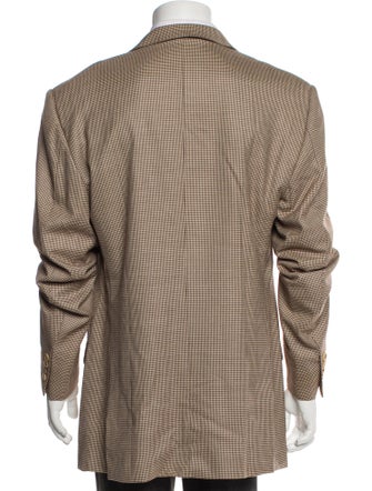 Zegna Wool Houndstooth Print Blazer
