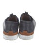 Zegna Leather Colorblock Pattern Sneakers