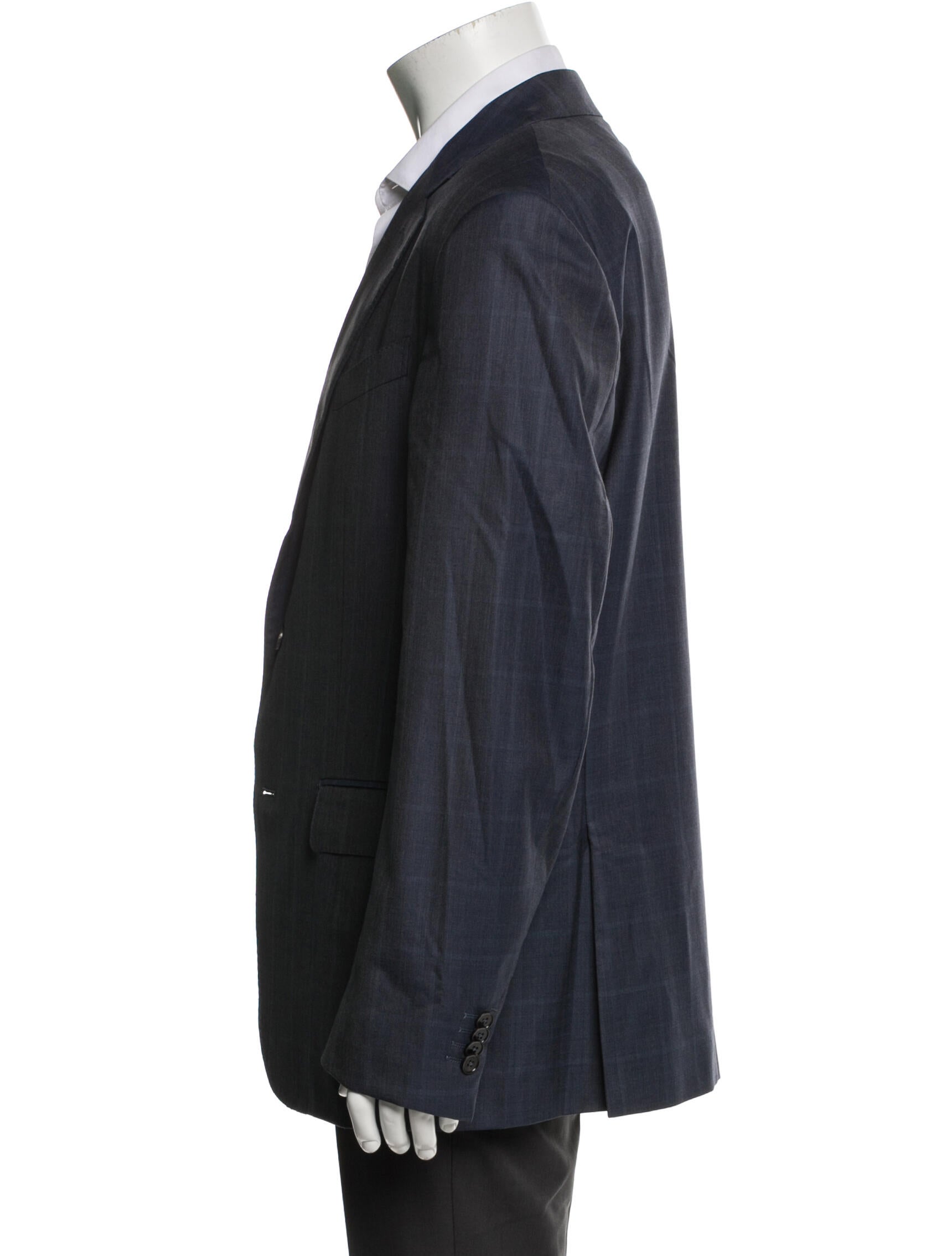 Zegna Wool Plaid Print Blazer