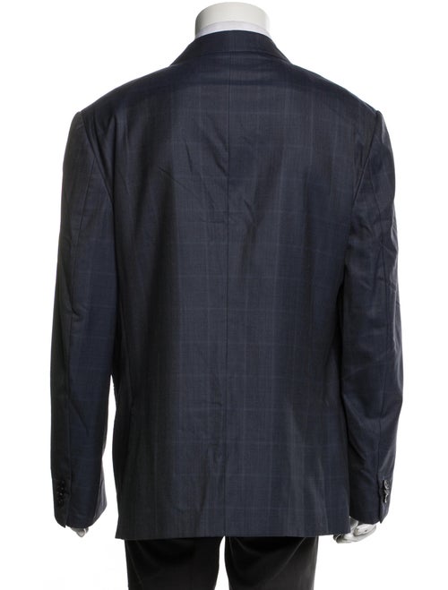 Zegna Wool Plaid Print Blazer