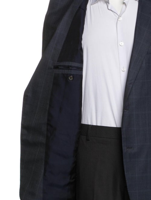 Zegna Wool Plaid Print Blazer