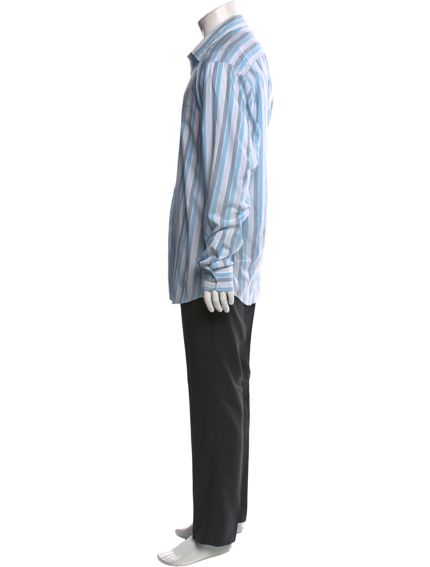 Zegna Striped Long Sleeve Dress Shirt