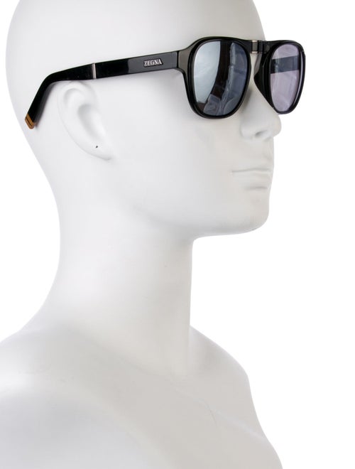 Zegna Wayfarer Mirrored Sunglasses