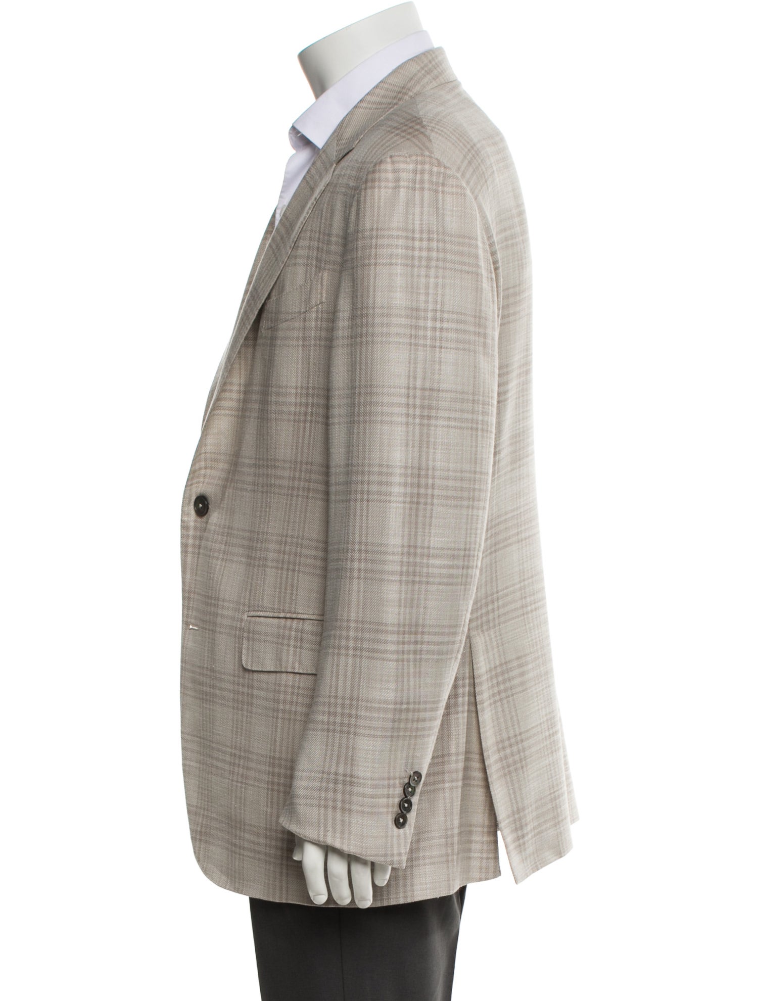 Zegna Wool Plaid Print Blazer