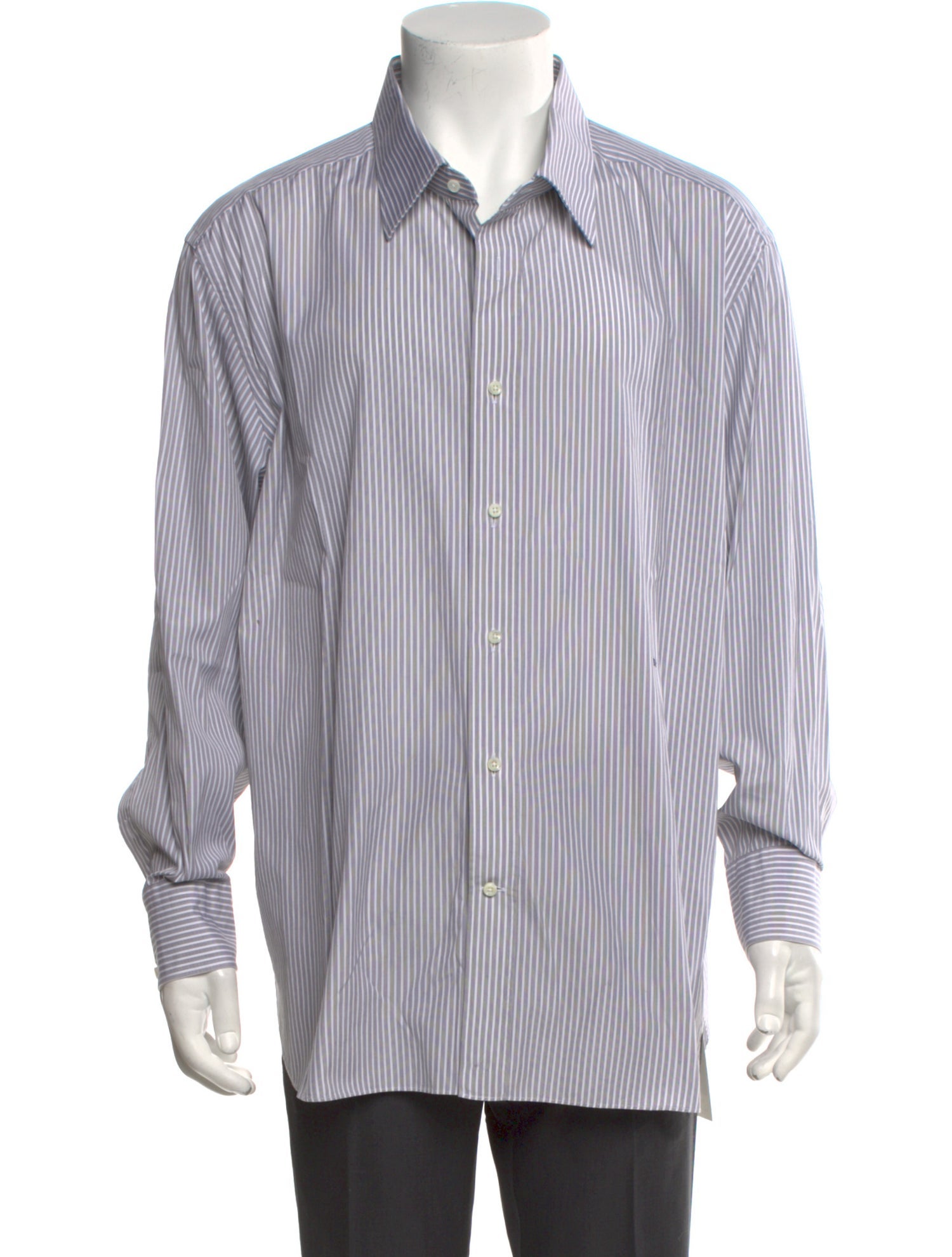Zegna Striped Long Sleeve Dress Shirt