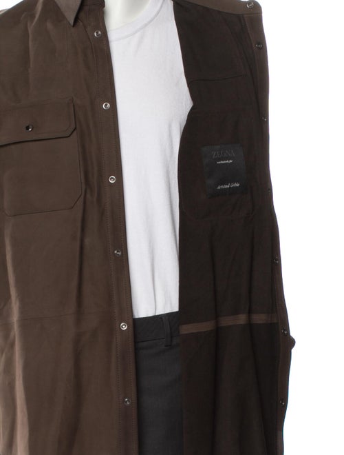 Zegna Calf Leather Utility Jacket