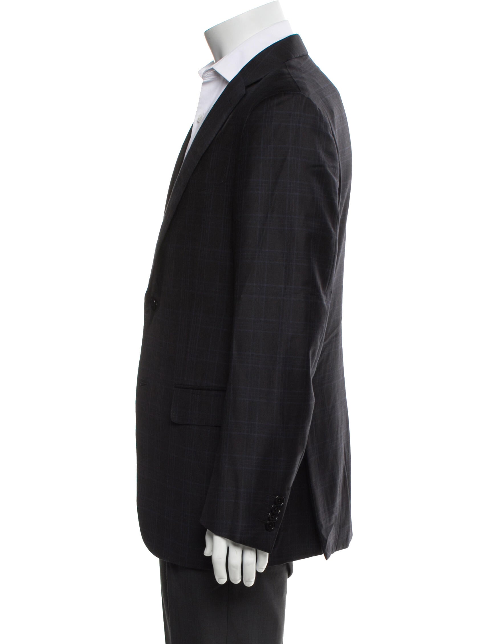 Zegna Wool Plaid Print Blazer