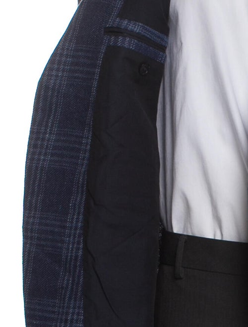 Zegna Linen Plaid Print Blazer