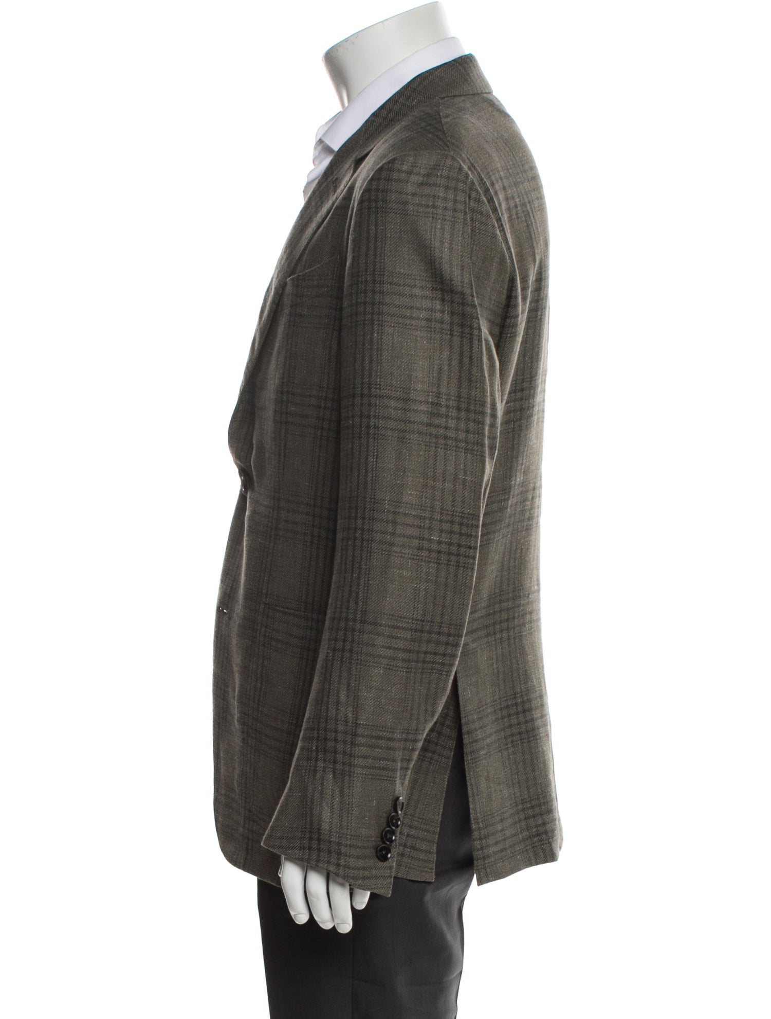 Zegna Cashmere Plaid Print Blazer