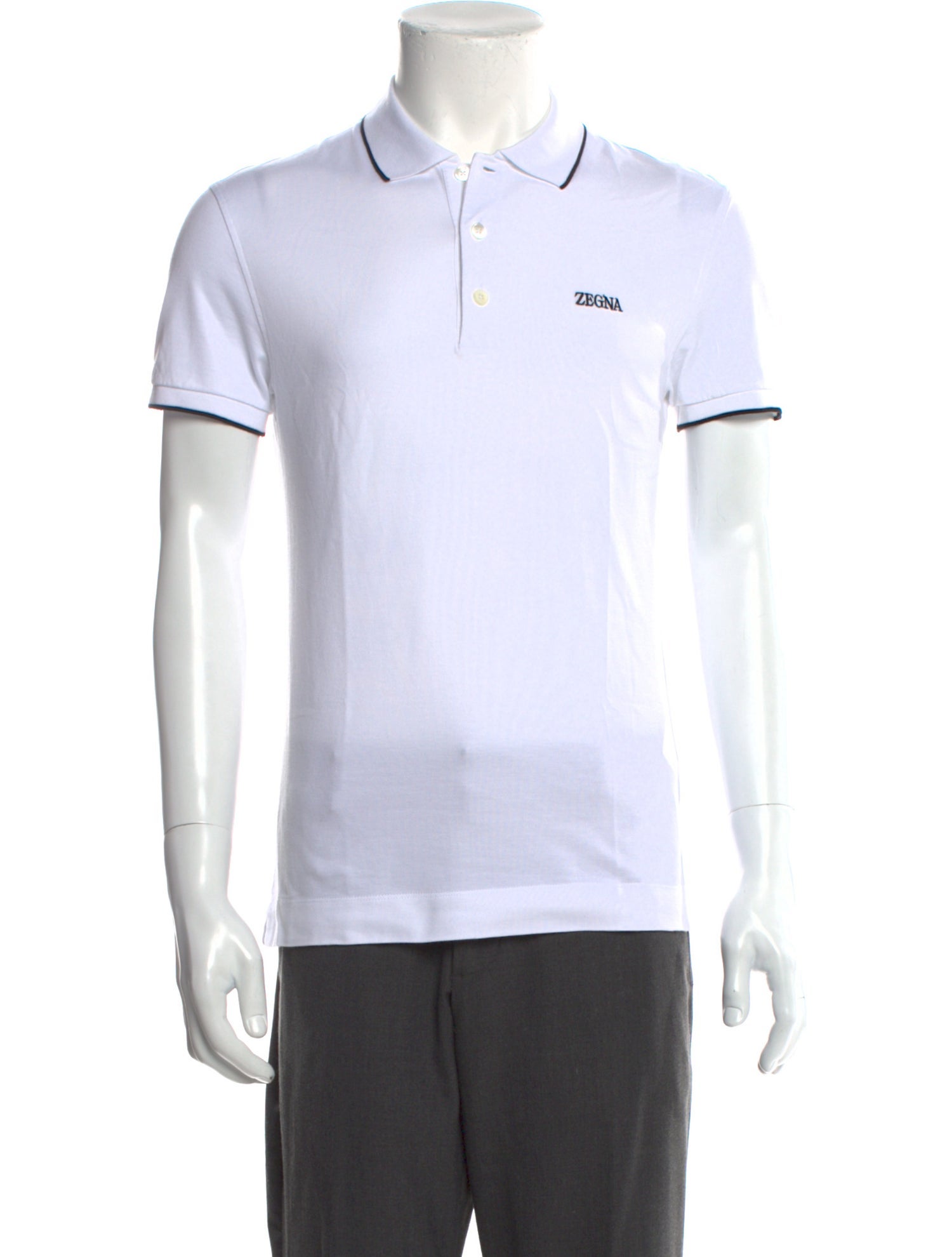 Zegna Striped Collar Polo Shirt