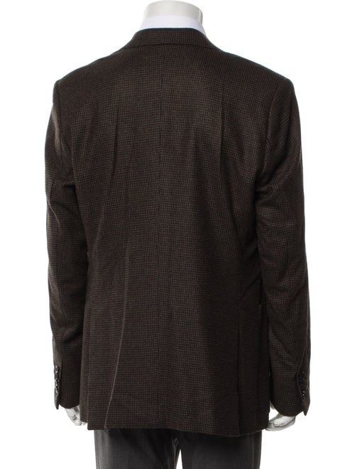 Zegna Wool Plaid Print Blazer