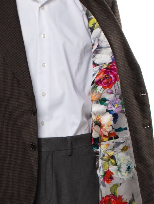 Zegna Wool Plaid Print Blazer