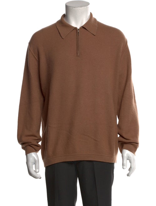 Zegna Cashmere Mock Neck Polo Sweater