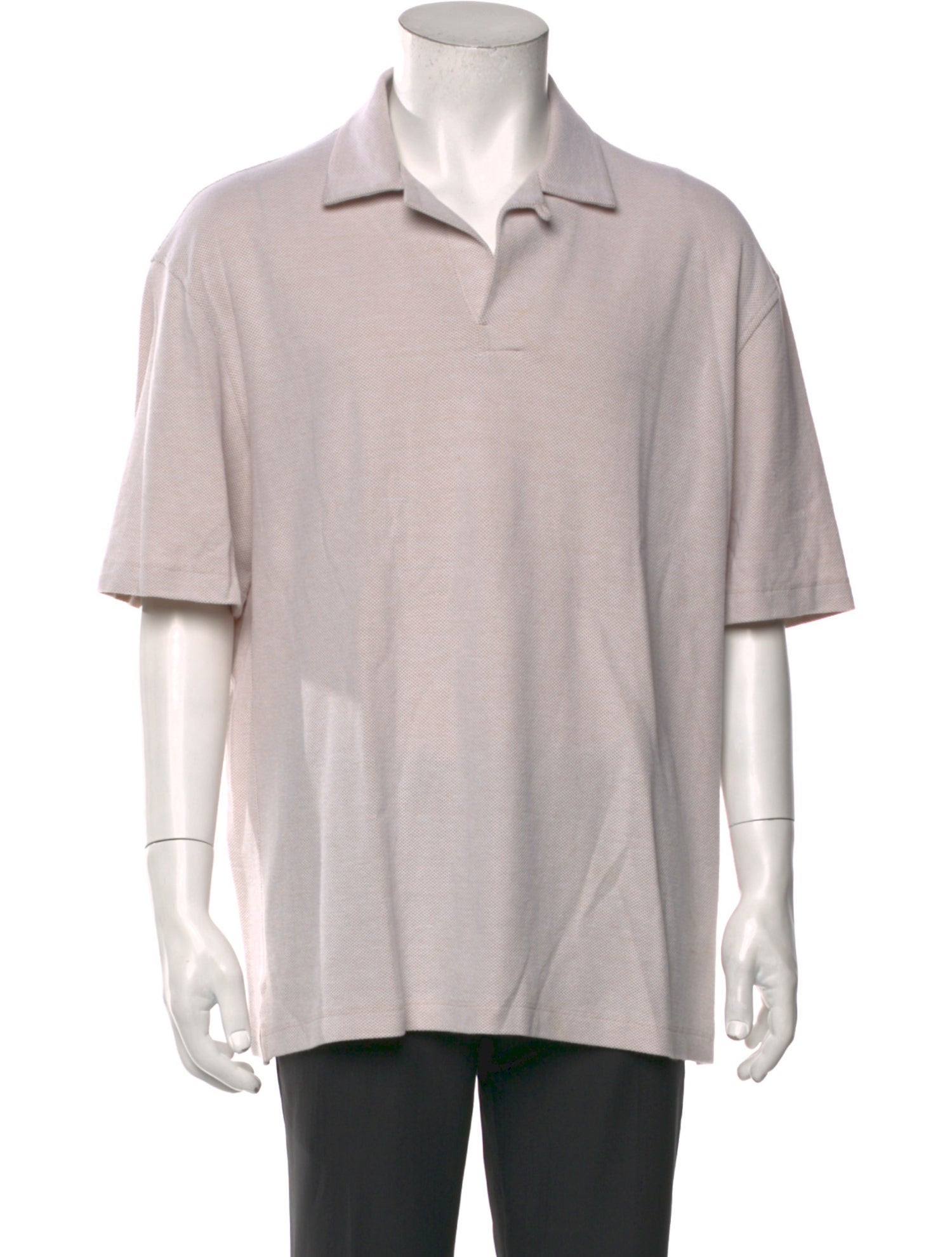 Zegna V-Neck Short Sleeve Polo Shirt