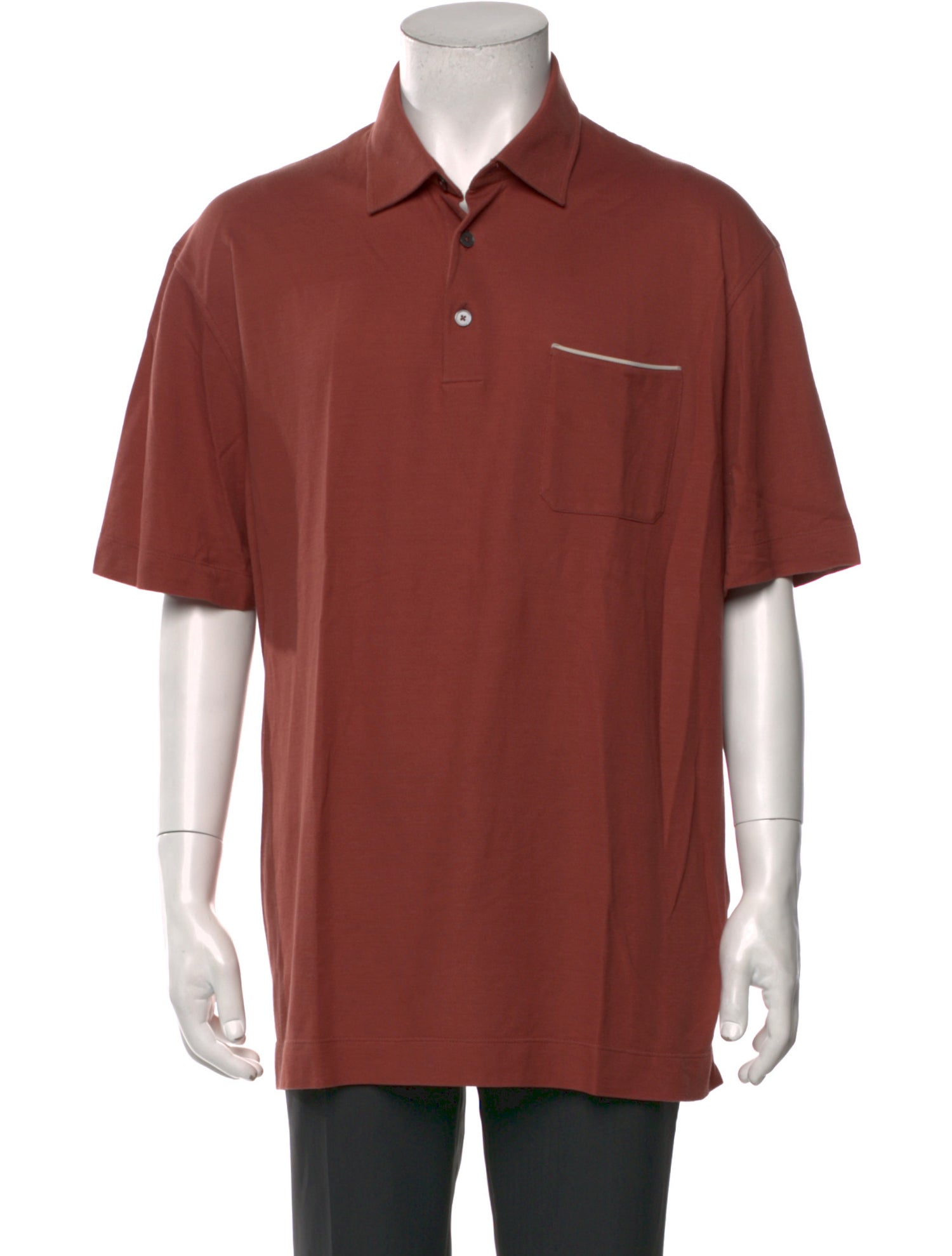 Zegna Crew Neck Short Sleeve Polo Shirt