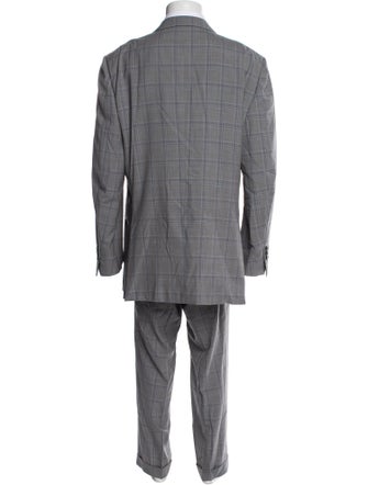 Ermenegildo Zegna Wool Plaid Print Two-Piece Suit