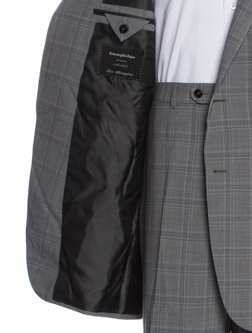 Ermenegildo Zegna Wool Plaid Print Two-Piece Suit
