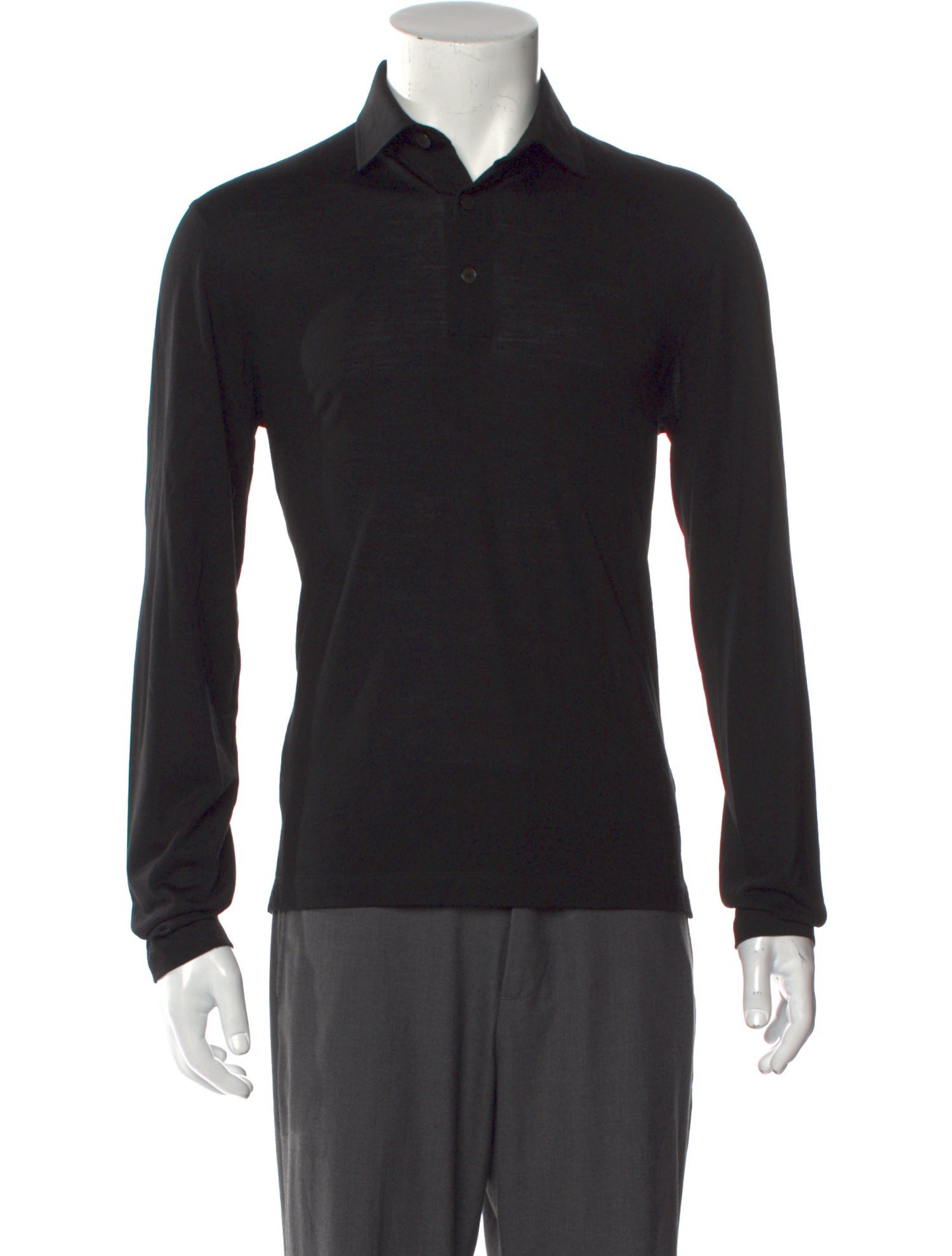 Zegna Collar Long Sleeve Polo Shirt