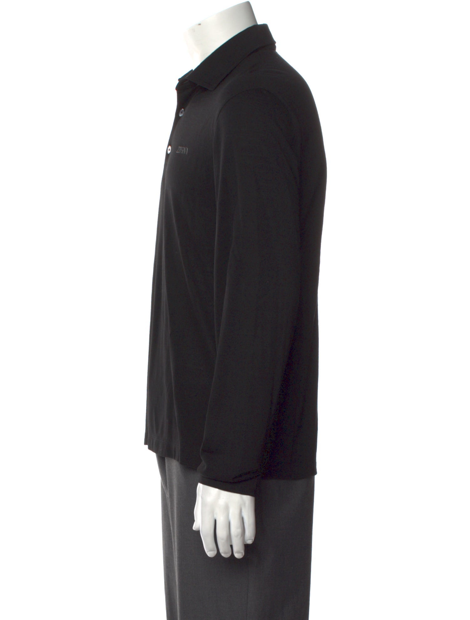 Zegna Collar Long Sleeve Polo Shirt