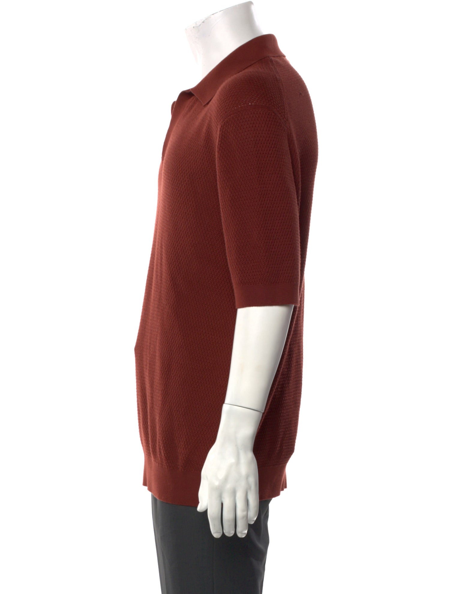 Zegna V-Neck Short Sleeve Polo Shirt