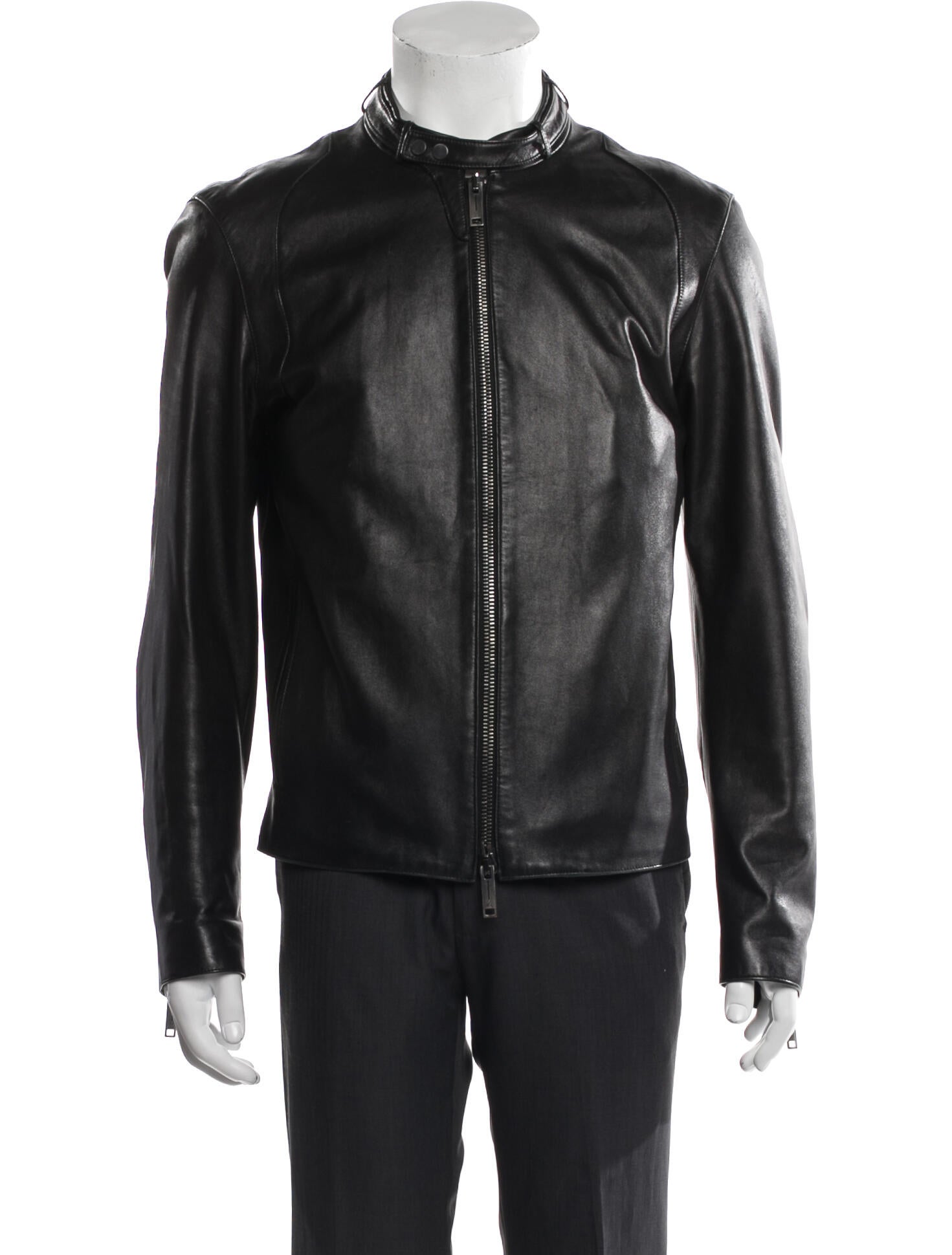Z Zegna Leather Moto Jacket