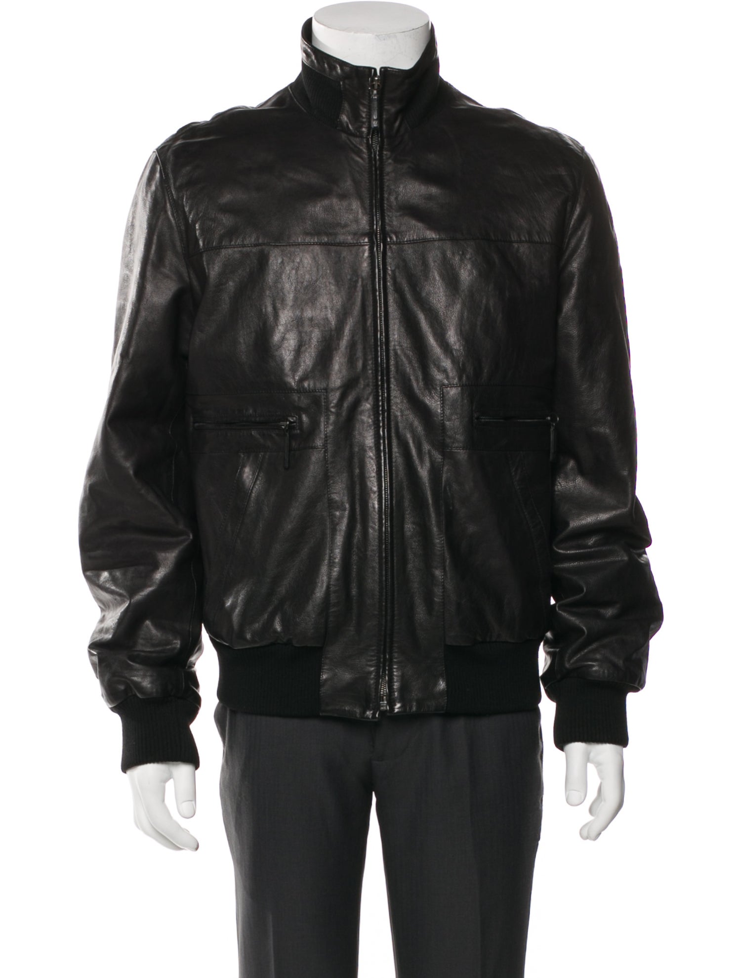 Z Zegna Leather Moto Jacket