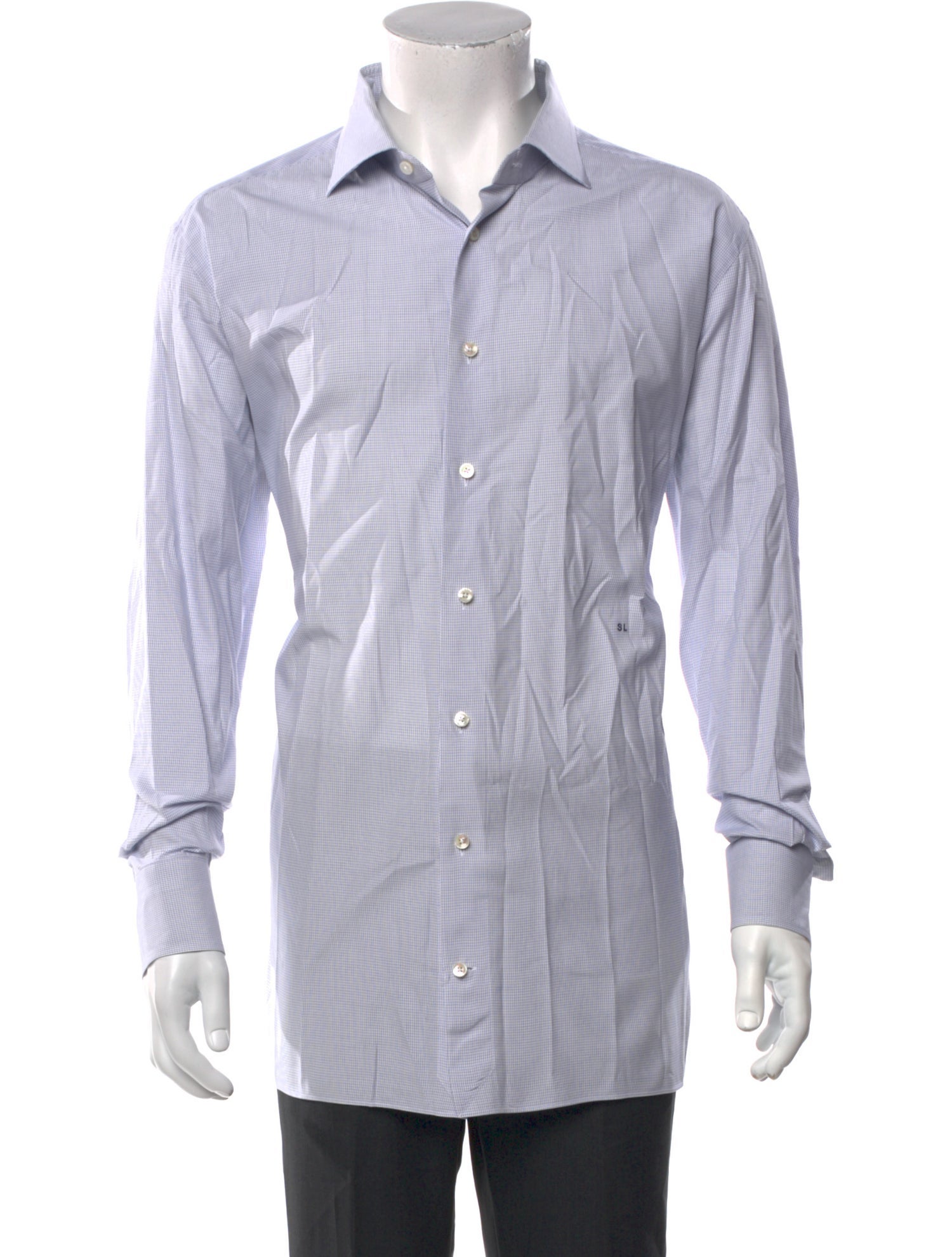 Zegna Plaid Print Long Sleeve Dress Shirt