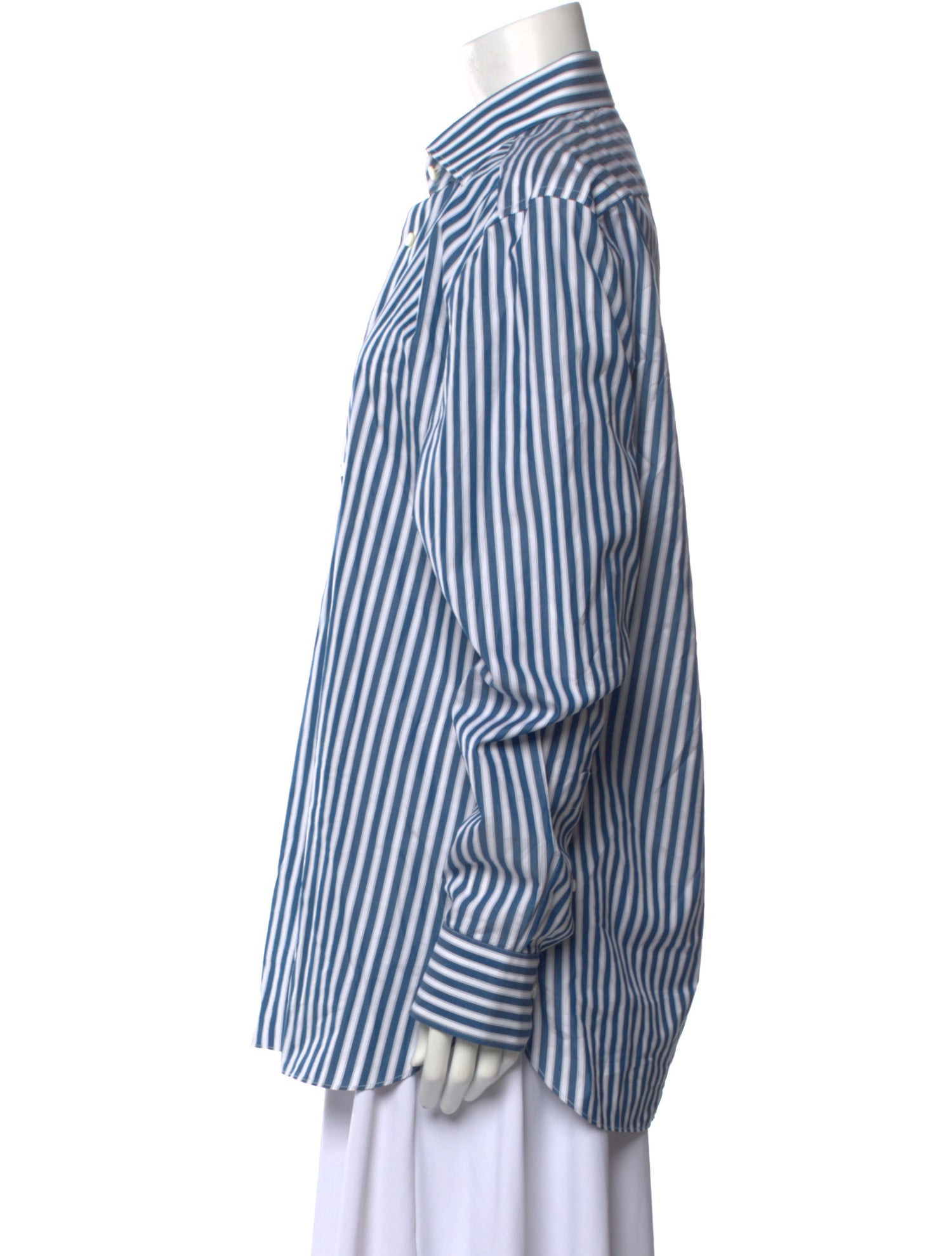 Zegna Striped Long Sleeve Button-Up Top