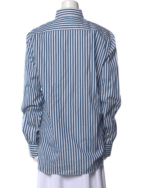 Zegna Striped Long Sleeve Button-Up Top