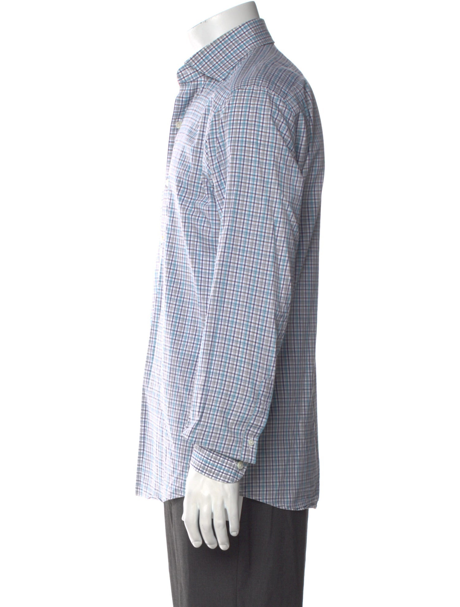 Ermenegildo Zegna Plaid Print Long Sleeve Dress Shirt