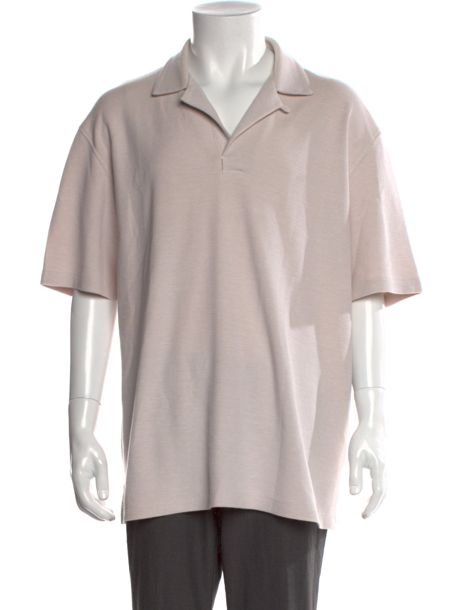 Zegna V-Neck Three-Quarter Sleeve Polo Shirt