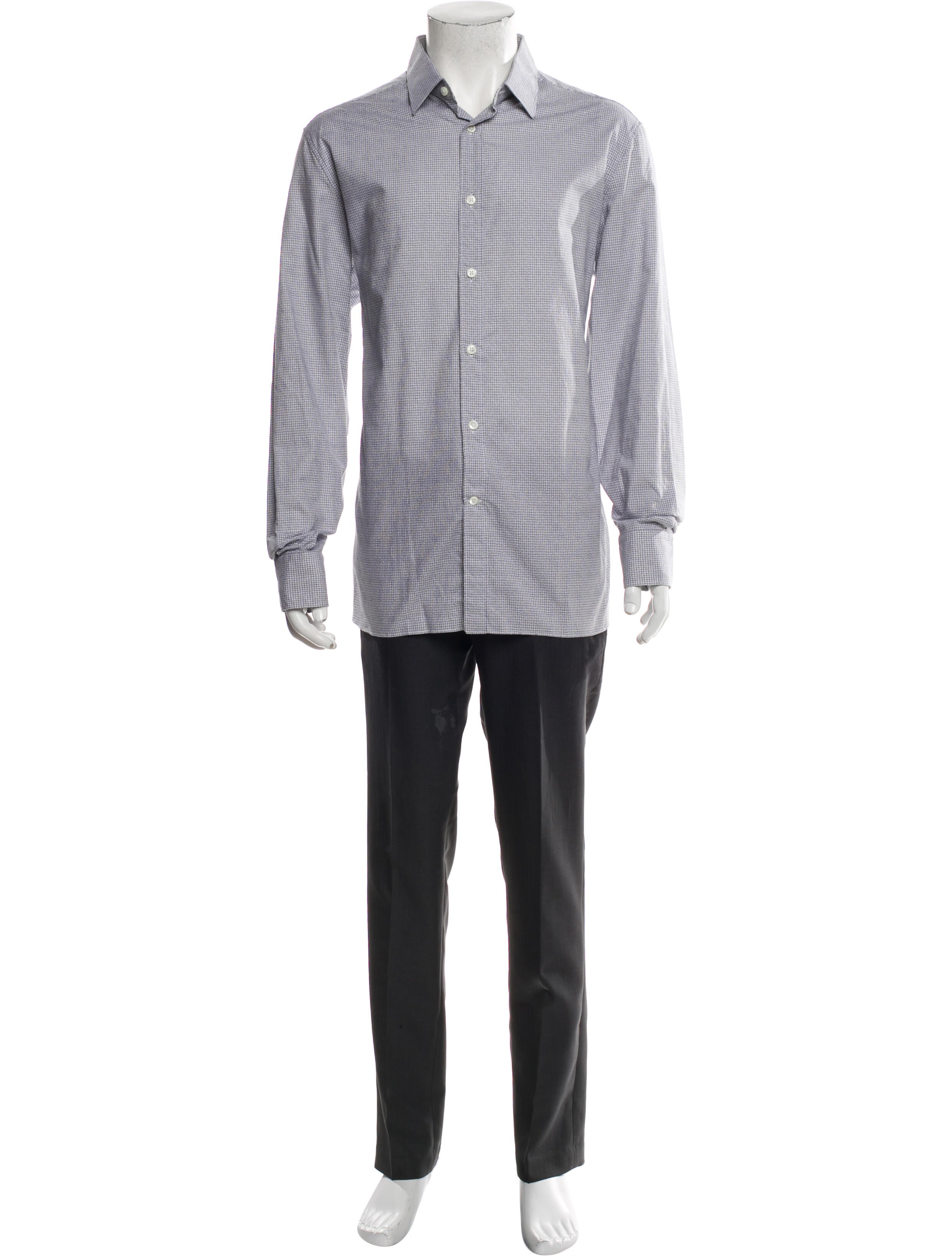 Zegna Plaid Print Long Sleeve Shirt