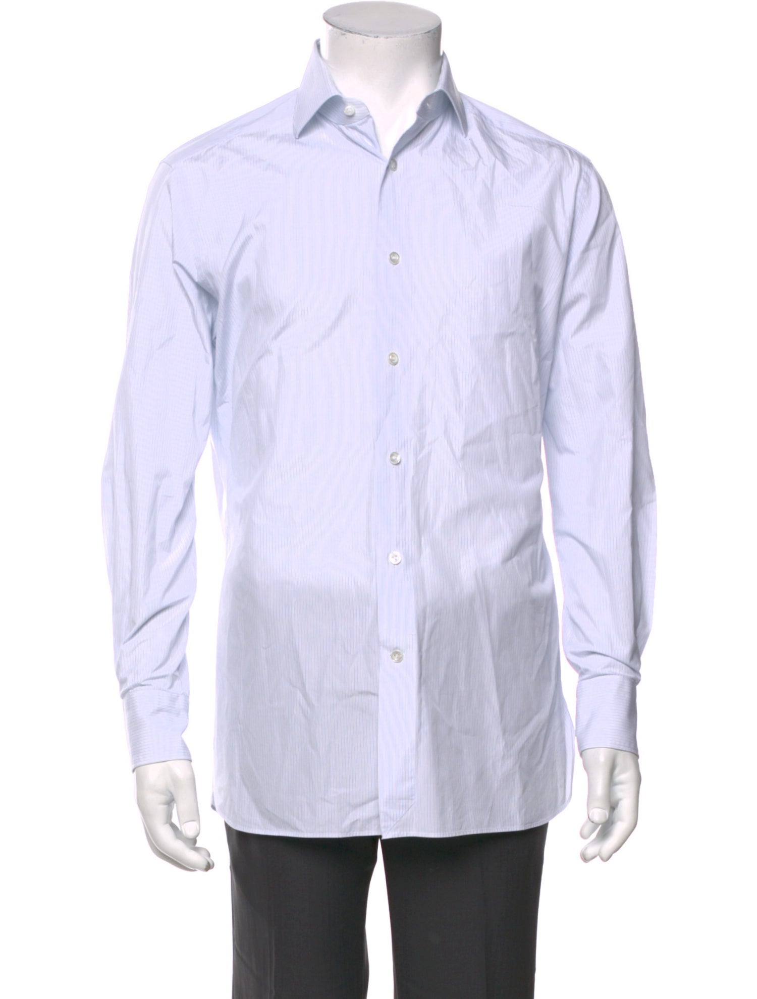 Zegna Striped Long Sleeve Dress Shirt
