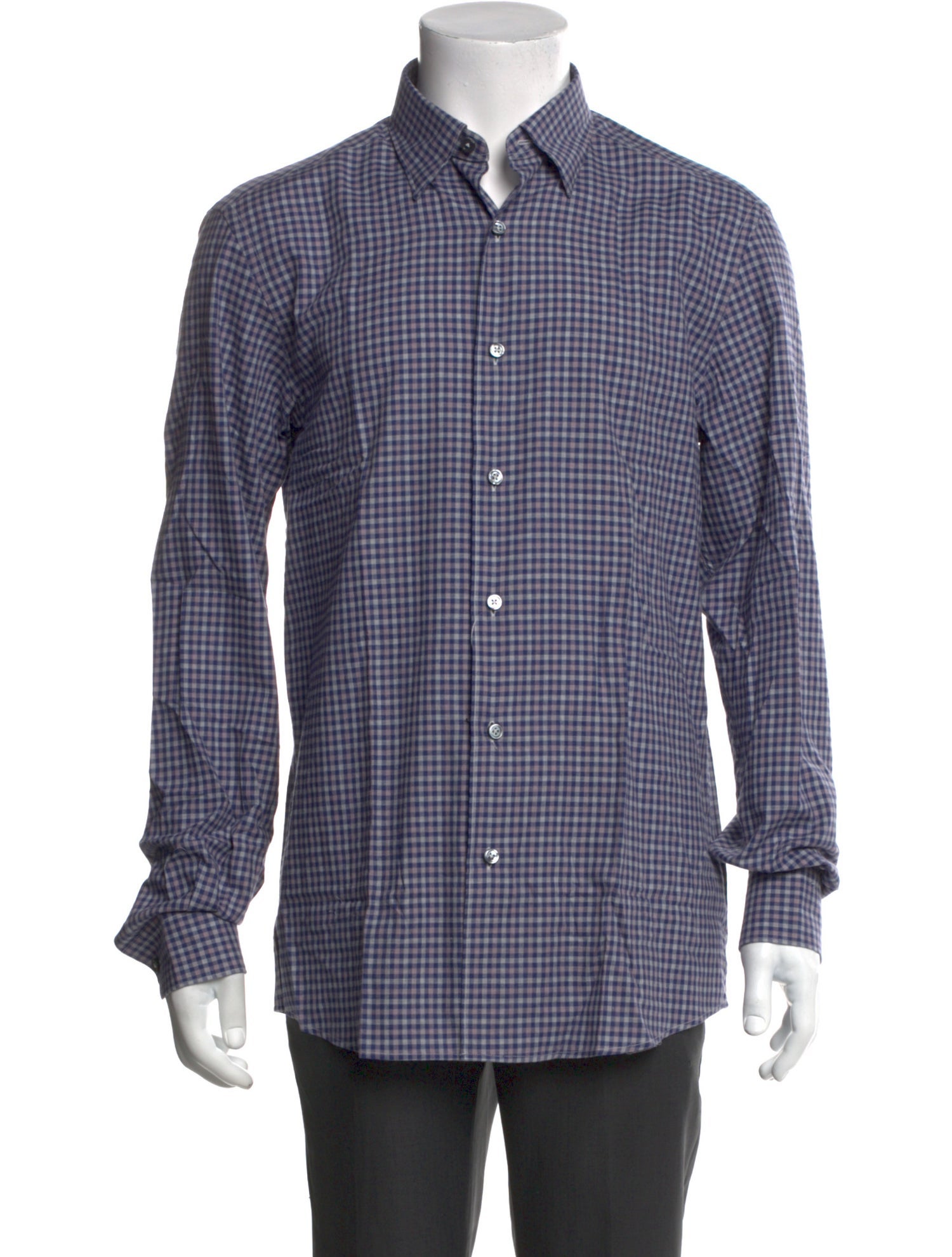 Zegna Plaid Print Long Sleeve Shirt w/ Tags