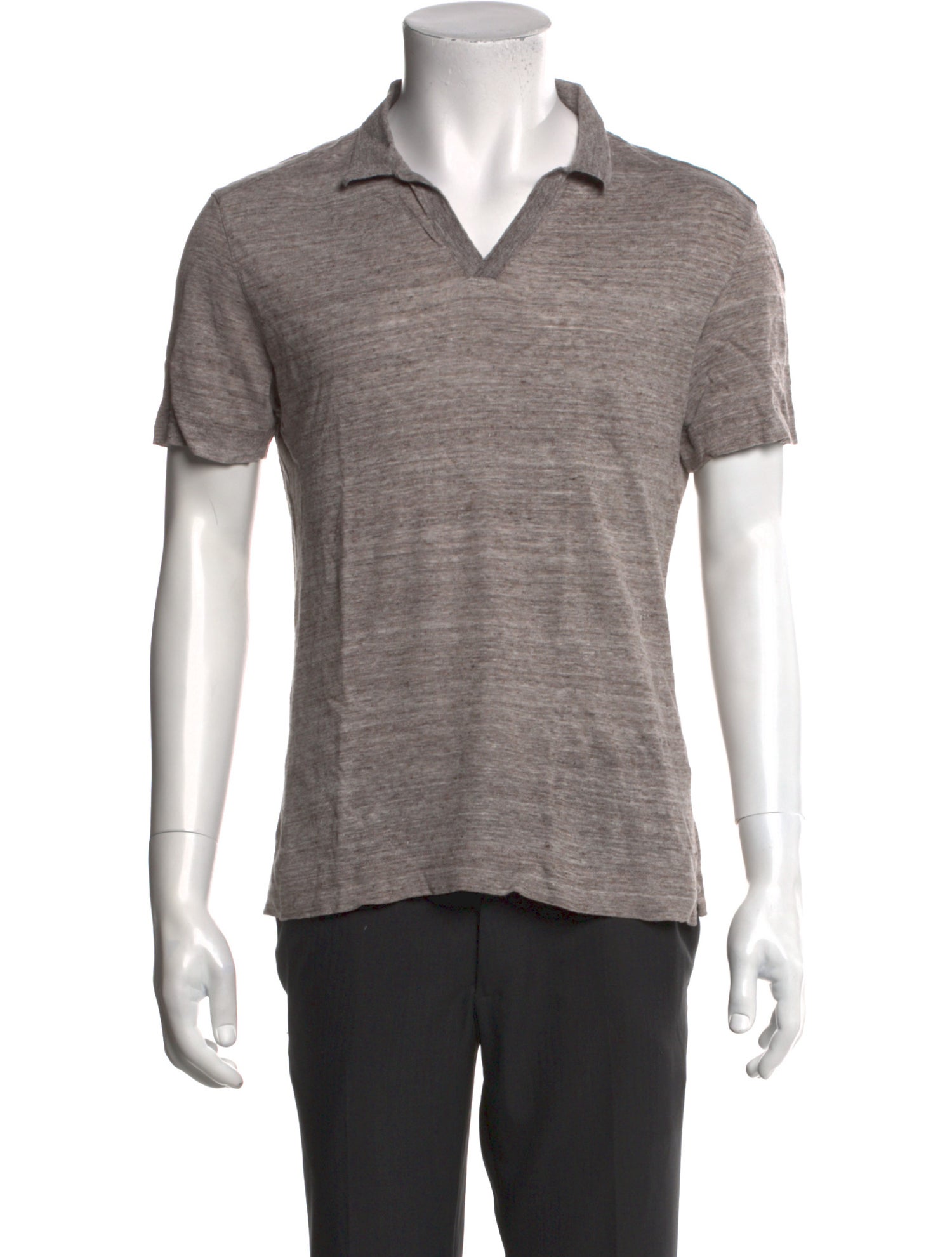 Zegna Linen V-Neck Polo Shirt