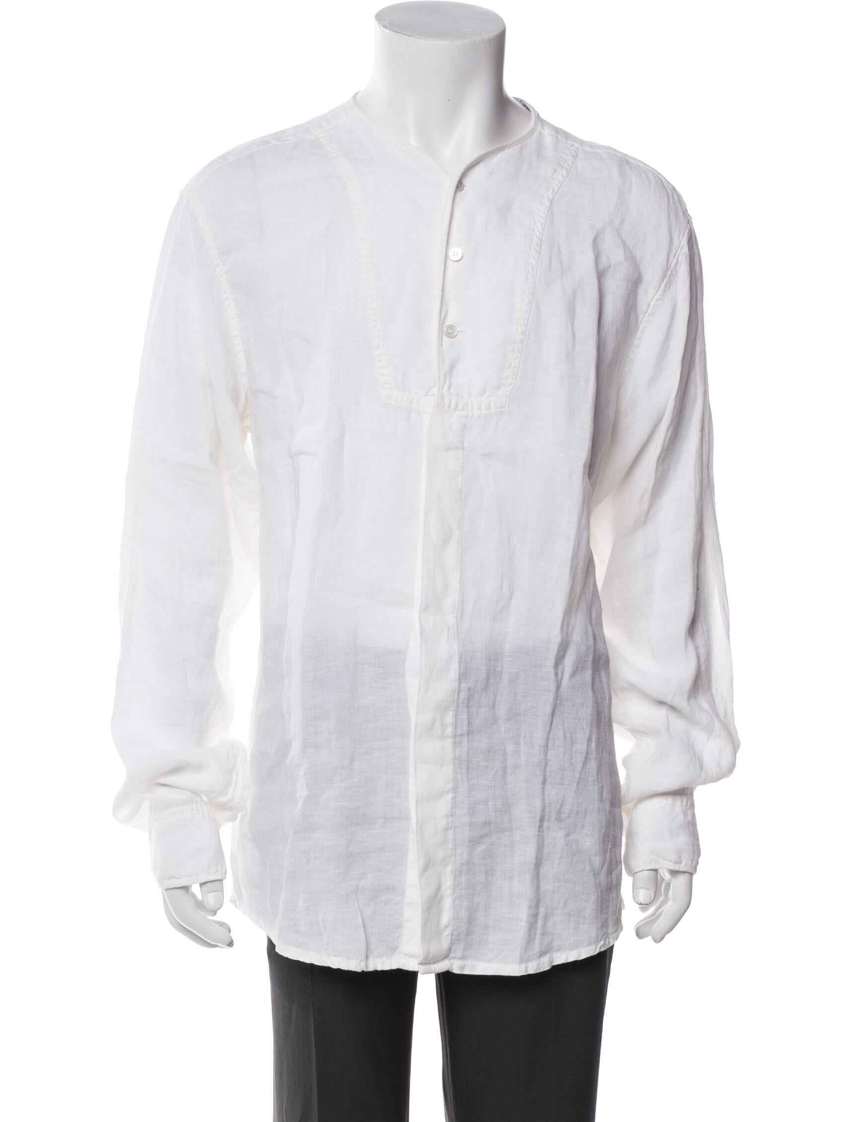 Z Zegna Linen Long Sleeve Dress Shirt