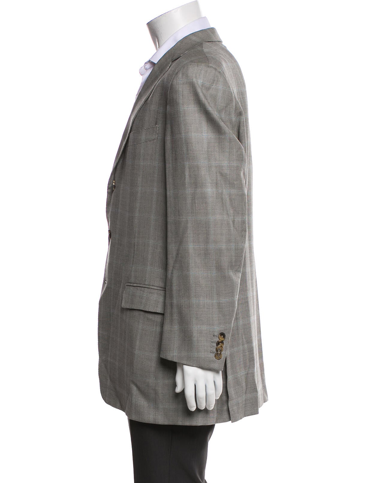 Ermenegildo Zegna Wool Plaid Print Blazer